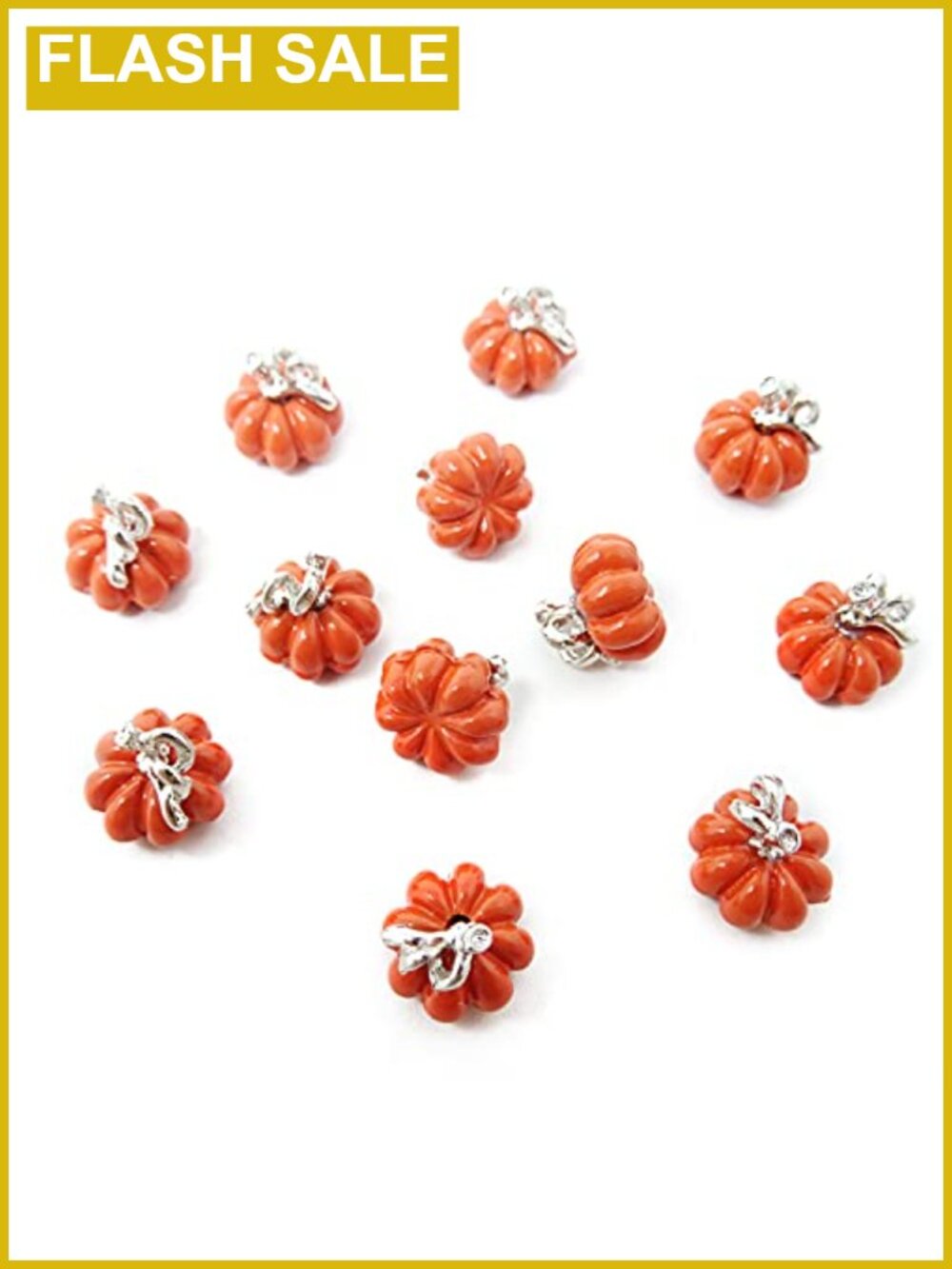 12PC 3D Enamel Alloy Pumpkin Charms Fall Jewelry Making DIY Crafts